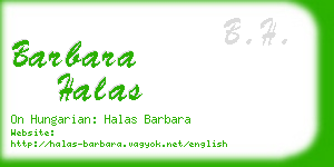 barbara halas business card